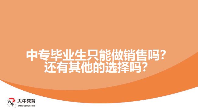 中專畢業(yè)生只能做銷售嗎？還有其他的選擇嗎？