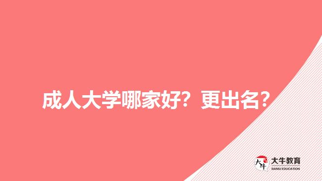 成人大學(xué)哪家好？更出名？