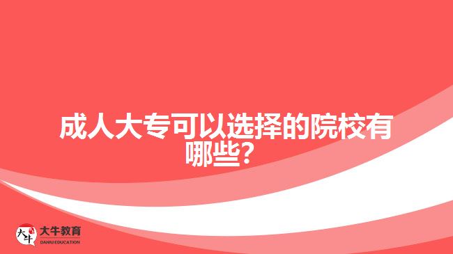 成人大?？梢赃x擇的院校有哪些？