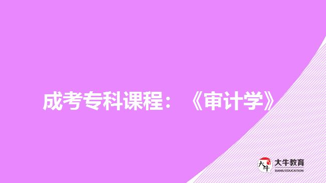 成考?？普n程：《審計(jì)學(xué)》