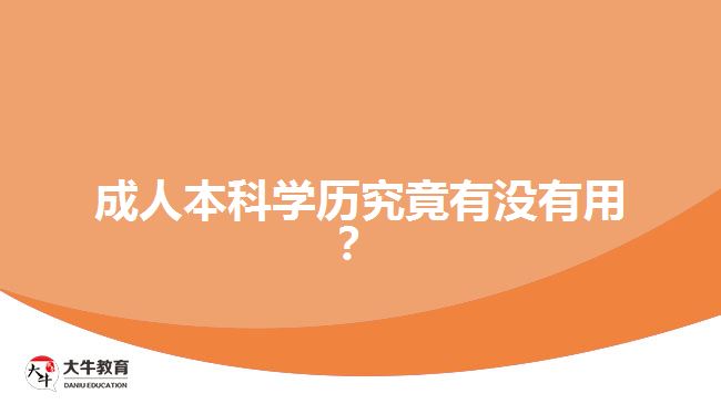 成人本科學(xué)歷究竟有沒有用？