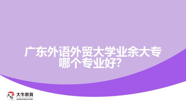 廣東外語外貿大學業(yè)余大專哪個專業(yè)好？