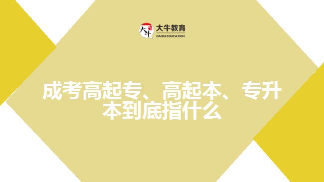 成考高起專、高起本、專升本到底指什么