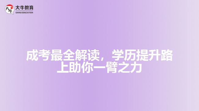成考最全解讀,學(xué)歷提升路上助你一臂之力