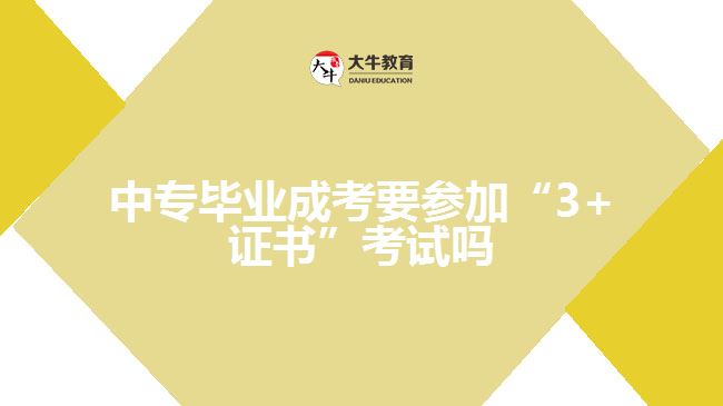 中專(zhuān)畢業(yè)成考要參加&ldquo;3+證書(shū)&rdquo;考試嗎