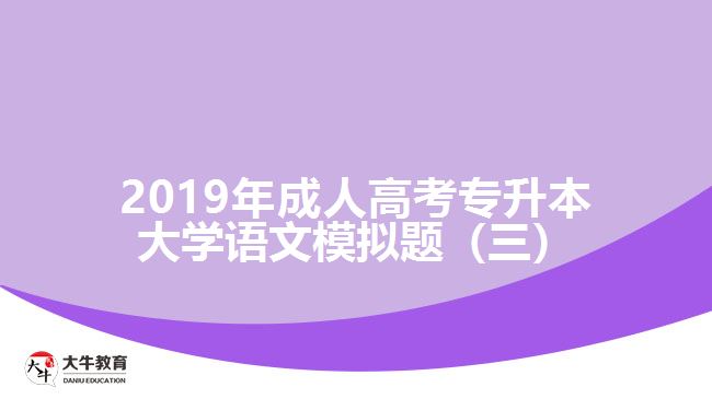 2019年成人高考專(zhuān)升本大學(xué)語(yǔ)文模擬題(三)