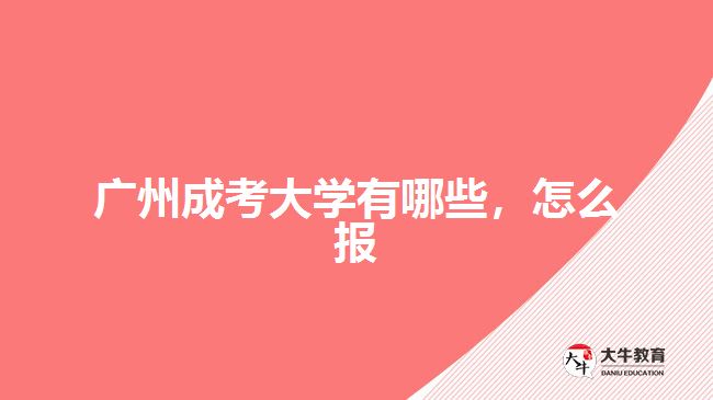 廣州成考大學(xué)有哪些，怎么報(bào)