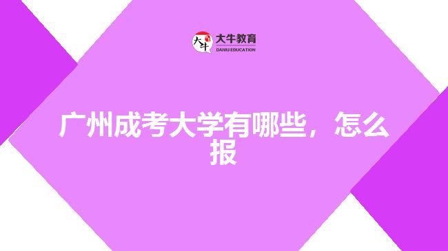 廣州成考大學(xué)有哪些，怎么報(bào)