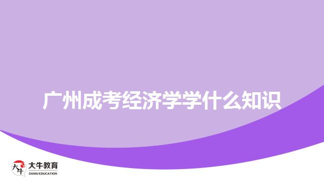 廣州成考經(jīng)濟學學什么知識