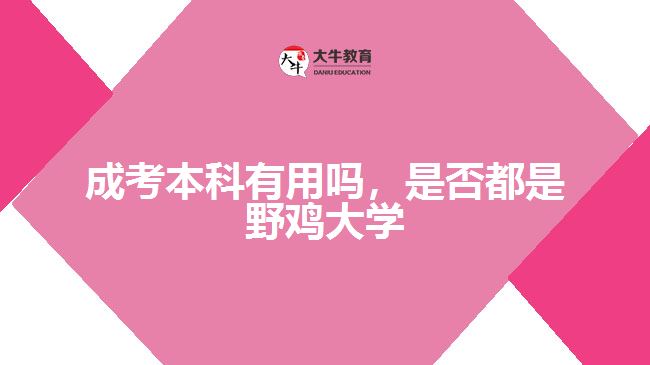 成考本科有用嗎，是否都是野雞大學(xué)