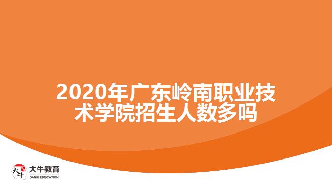 2020年廣東嶺南職業(yè)技術學院招生人數多嗎