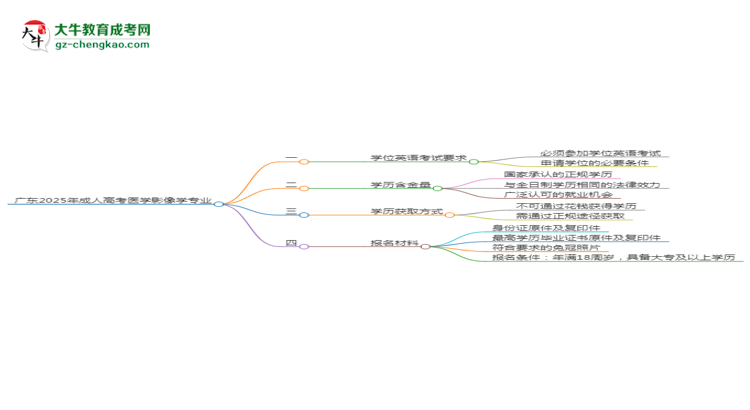 廣東2025年成人高考醫(yī)學(xué)影像學(xué)專業(yè)生可不可以考四六級？思維導(dǎo)圖