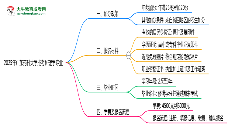 2025年廣東藥科大學(xué)成考護(hù)理學(xué)專(zhuān)業(yè)最新加分政策及條件思維導(dǎo)圖
