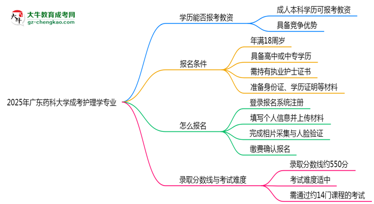 2025年廣東藥科大學(xué)成考護(hù)理學(xué)專業(yè)學(xué)歷能報(bào)考教資嗎？思維導(dǎo)圖