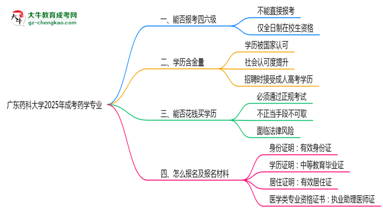 廣東藥科大學(xué)2025年成考藥學(xué)專(zhuān)業(yè)生可不可以考四六級(jí)？思維導(dǎo)圖