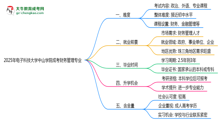 2025年電子科技大學(xué)中山學(xué)院成考財(cái)務(wù)管理專業(yè)難不難？思維導(dǎo)圖