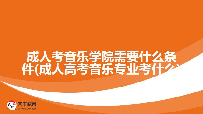 成人考音樂(lè)學(xué)院需要什么條件