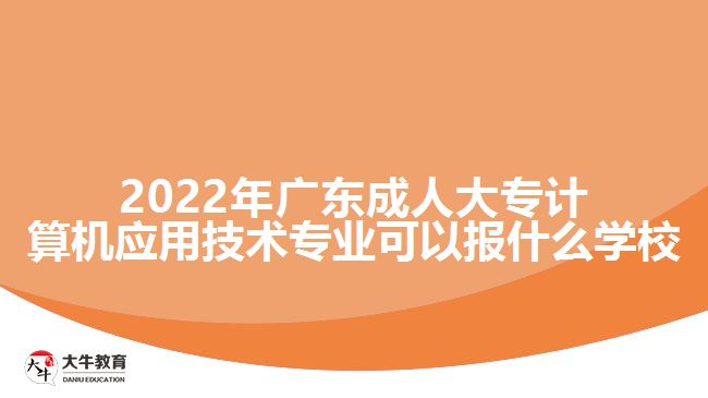 2022年廣東成人大專計算機應(yīng)用技術(shù)專業(yè)可以報什么學(xué)校