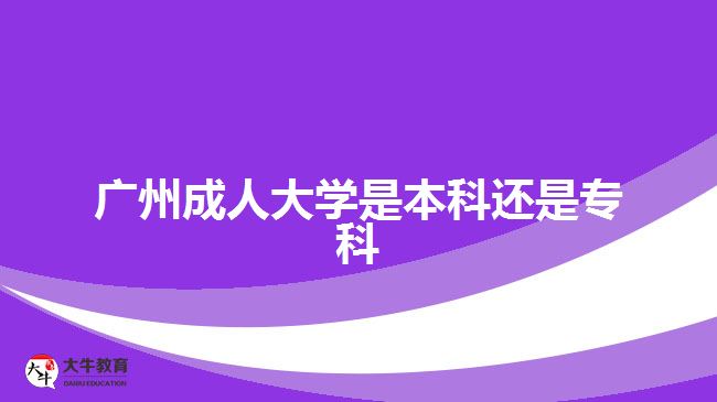 廣州成人大學(xué)是本科還是專科
