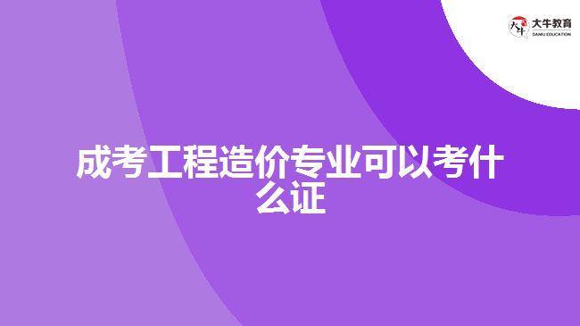 成考工程造價(jià)專(zhuān)業(yè)可以考什么證