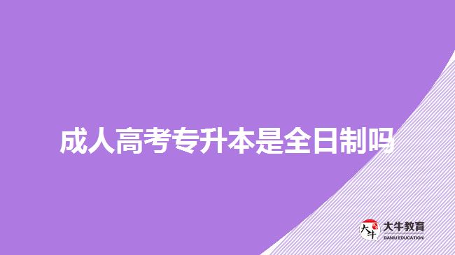 成人高考專(zhuān)升本是全日制嗎