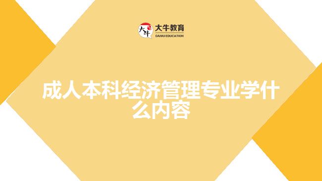 成人本科經濟管理專業(yè)學什么內容