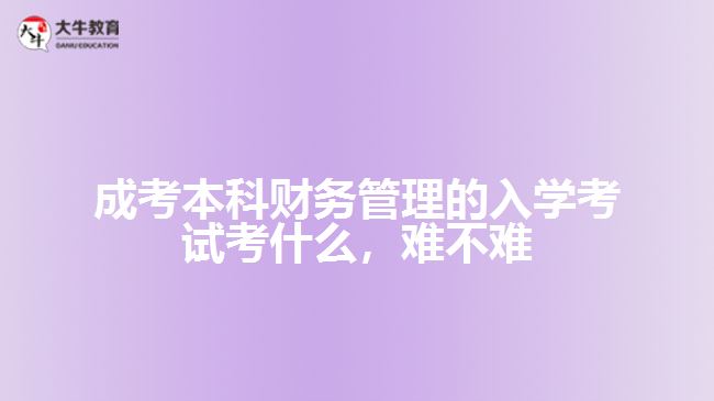 成考本科財務(wù)管理的入學考試考什么