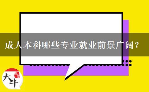 成人本科哪些專業(yè)就業(yè)前景廣闊？