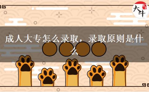 成人大專(zhuān)怎么錄取，錄取原則是什么