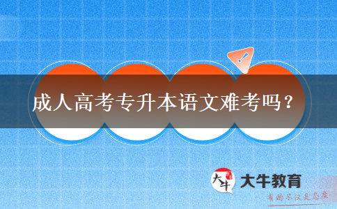 成人高考專升本語文難考嗎？