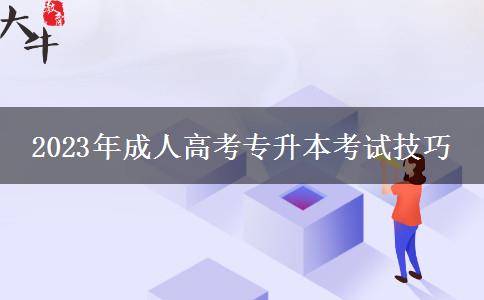 2023年成人高考專升本考試技巧 2023年成人高考專升本考試技巧