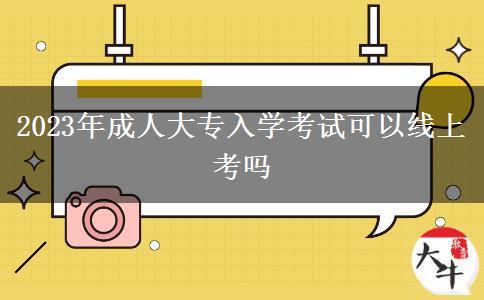 2023年成人大專入學考試可以線上考嗎