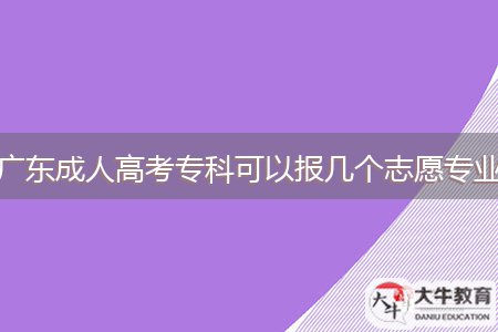 廣東成人高考?？瓶梢詧?bào)幾個(gè)志愿專業(yè)