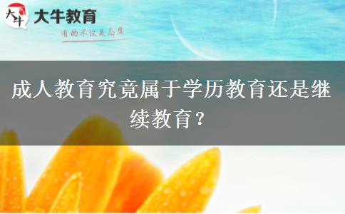 成人教育究竟屬于學(xué)歷教育還是繼續(xù)教育？