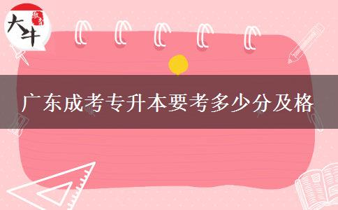 廣東成考專(zhuān)升本要考多少分及格