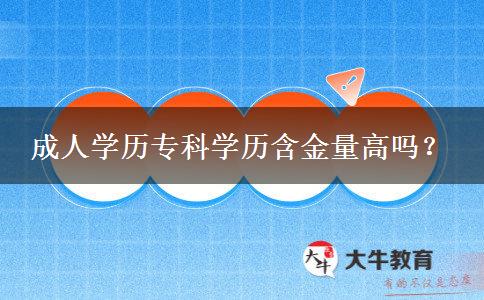 成人學(xué)歷?？茖W(xué)歷含金量高嗎？