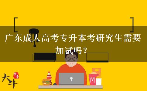 廣東成人高考專升本考研究生需要加試嗎？