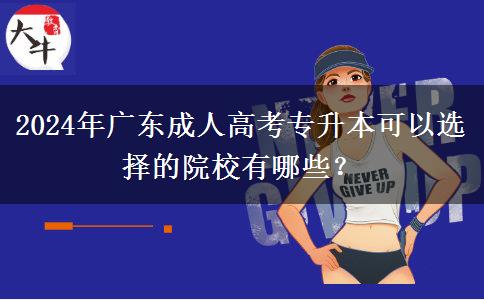 2024年廣東成人高考專升本可以選擇的院校有哪些？