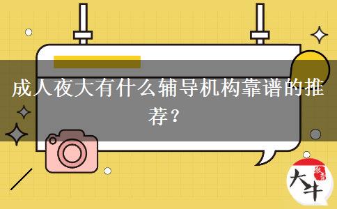 成人夜大有什么輔導(dǎo)機(jī)構(gòu)靠譜的推薦？