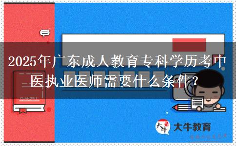 2025年廣東成人教育?？茖W(xué)歷考中醫(yī)執(zhí)業(yè)醫(yī)師需要什么條件？