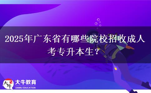 2025年廣東省有哪些院校招收成人考專(zhuān)升本生？