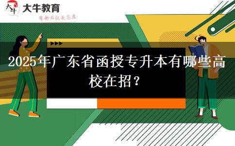 2025年廣東省函授專升本有哪些高校在招？