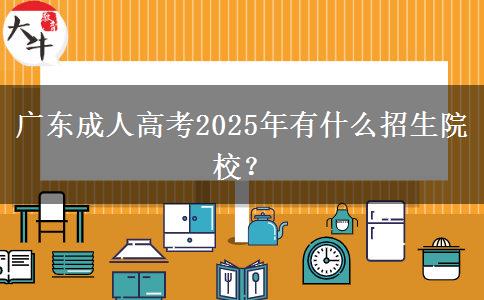 廣東成人高考2025年有什么招生院校？