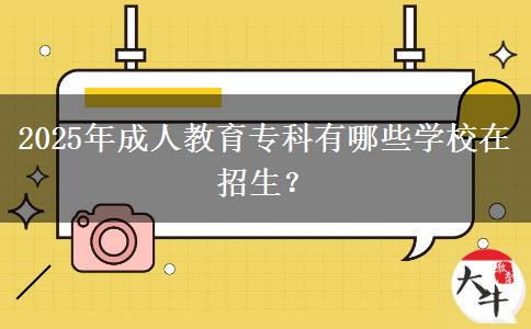 2025年成人教育?？朴心男W(xué)校在招生？