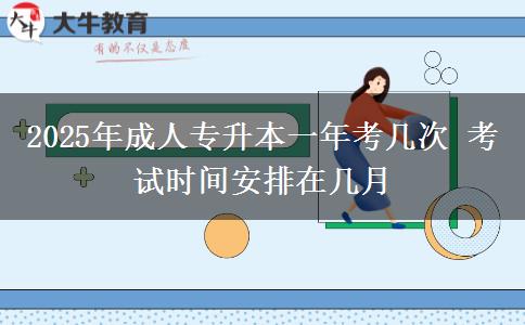 2025年成人專升本一年考幾次 考試時間安排在幾月