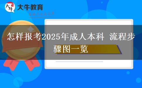 怎樣報考2025年成人本科 流程步驟圖一覽