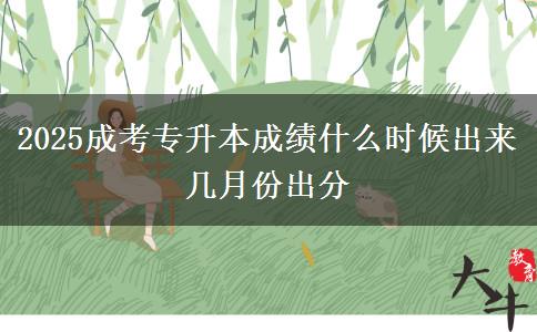 2025成考專升本成績(jī)什么時(shí)候出來 幾月份出分