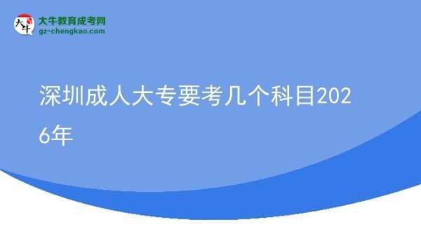 深圳成人大專要考幾個(gè)科目2026年圖片