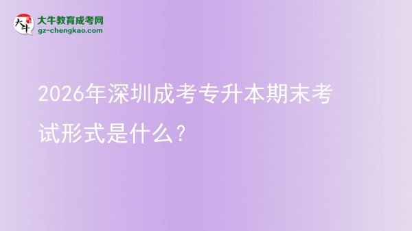 2026年深圳成考專升本期末考試形式是什么？圖片