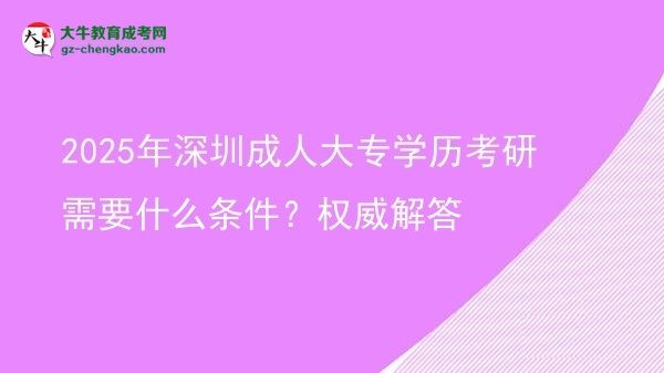 2025年深圳成人大專學(xué)歷考研需要什么條件？權(quán)威解答圖片